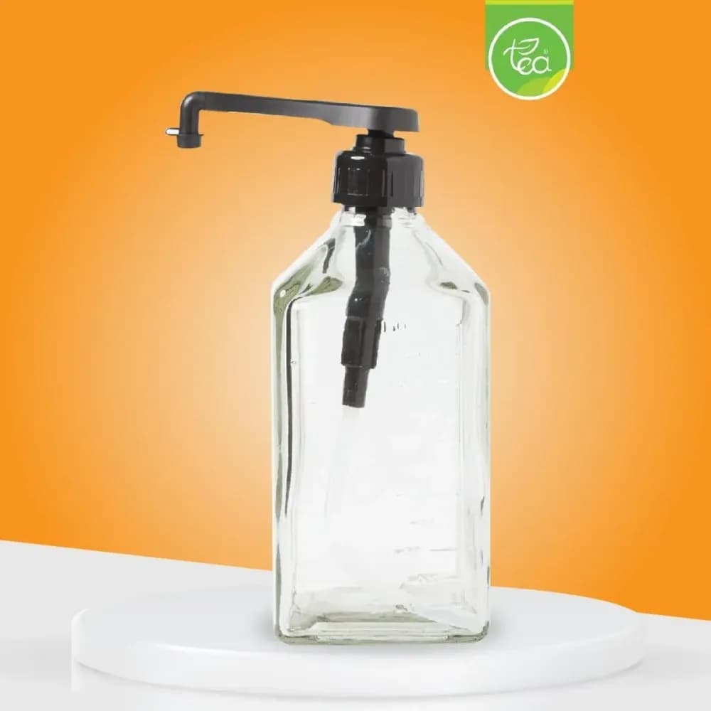 Glass Syrup Bottle with Pump 1,100 ml