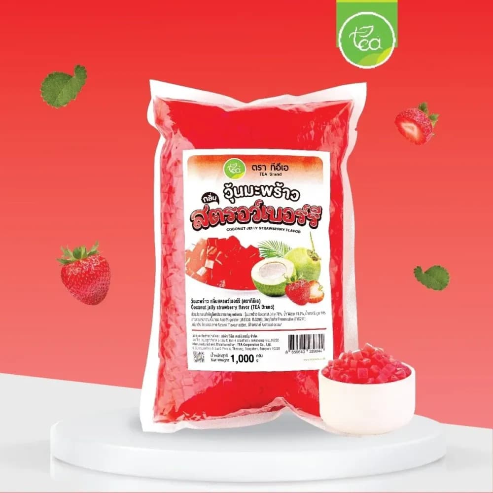 Coconut Jelly in Syrup, Strawberry 1,000 g