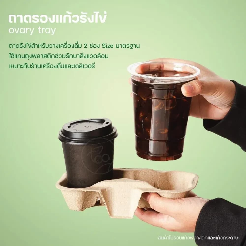 Moulded Pulp Cup Tray, 2 Cups